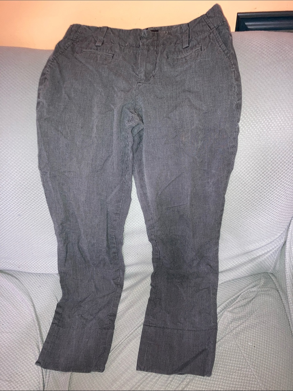 GAP Straight Leg Pinstripe Pants in Charcoal